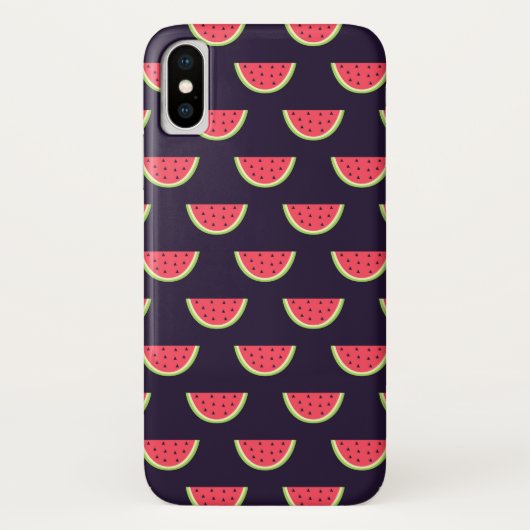 Neon Watermelon op Paars Patroon Case-Mate iPhone Case (Achterkant)