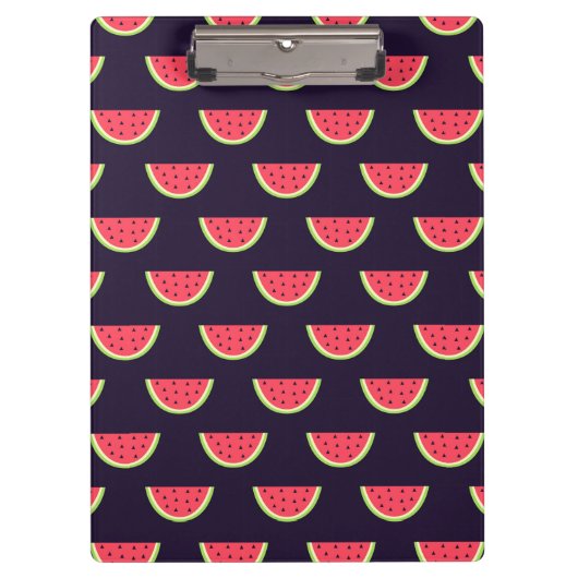 Neon Watermelon op Paars Patroon Klembord (Voorkant)