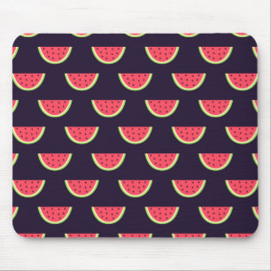 Neon Watermelon op Paars Patroon Muismat