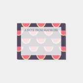 Neon Watermelon op Paars Patroon Post-it® Notes (Voorkant)