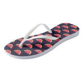 Neon Watermelon op Paars Patroon Teenslippers (Schuin)