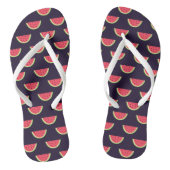 Neon Watermelon op Paars Patroon Teenslippers (Voetbed)