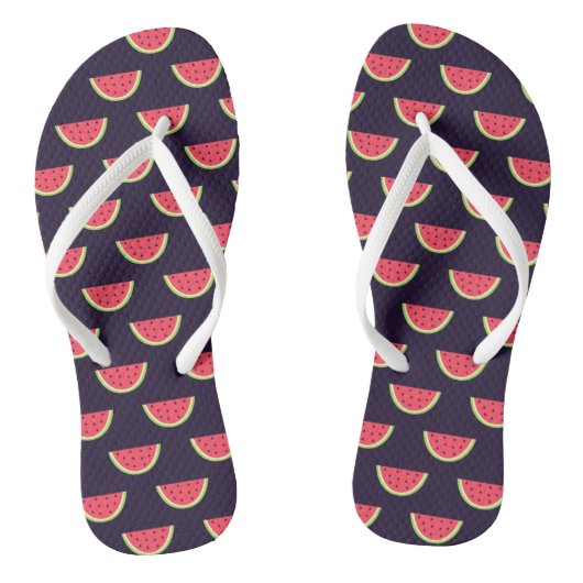 Neon Watermelon op Paars Patroon Teenslippers (Voetbed)