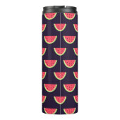 Neon Watermelon op Paars Patroon Thermosbeker (Achterkant)