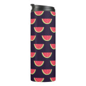 Neon Watermelon op Paars Patroon Thermosbeker (Geroteerd rechts)