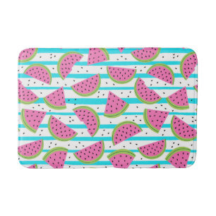 Neon Watermelon op Stripes Pattern Badmat