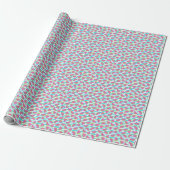 Neon Watermelon op Stripes Pattern Cadeaupapier (Uitgerold)