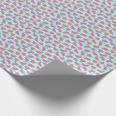 Neon Watermelon op Stripes Pattern Cadeaupapier (Hoek)