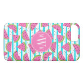 Neon Watermelon op Stripes Pattern Case-Mate iPhone Case (Achterkant (Horizontaal))