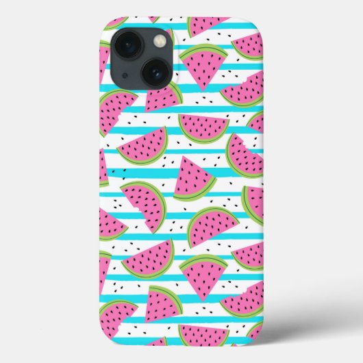 Neon Watermelon op Stripes Pattern Case-Mate iPhone Case (Achterkant)