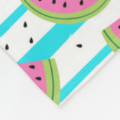 Neon Watermelon op Stripes Pattern Fleece Deken (Hoek)