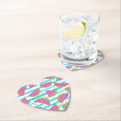 Neon Watermelon op Stripes Pattern Kartonnen Onderzetters (Insitu)