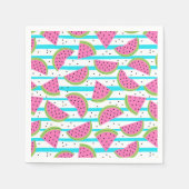 Neon Watermelon op Stripes Pattern Servet (Voorkant)