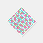Neon Watermelon op Stripes Pattern Servet (Hoek)
