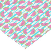 Neon Watermelon op Stripes Pattern Tafelkleed (Gekanteld)