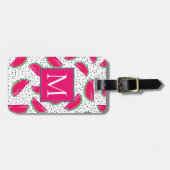 Neon Watermelon over het zaadpatroon Bagagelabel (Voorkant horizontaal)