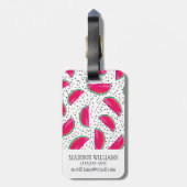 Neon Watermelon over het zaadpatroon Bagagelabel (Achterkant verticaal)