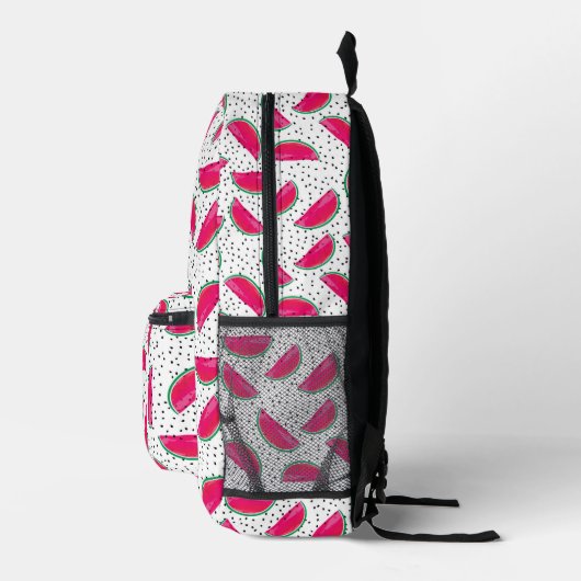 Neon Watermelon over het zaadpatroon Bedrukte Rugzak (Rechts)
