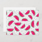 Neon Watermelon over het zaadpatroon Briefkaart (Voorkant / Achterkant)