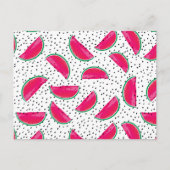 Neon Watermelon over het zaadpatroon Briefkaart (Voorkant)