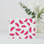 Neon Watermelon over het zaadpatroon Briefkaart (Staand voorkant)