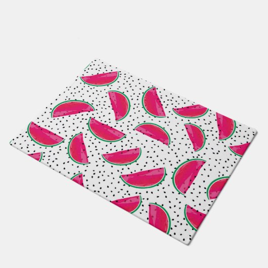 Neon Watermelon over het zaadpatroon Deurmat (Schuin)