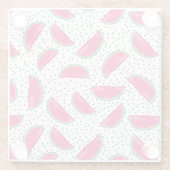 Neon Watermelon over het zaadpatroon Glazen Onderzetter (Achterkant)