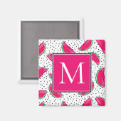 Neon Watermelon over het zaadpatroon Magneet (Voorkant / Achterkant)