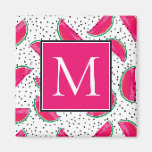 Neon Watermelon over het zaadpatroon Magneet (Voorkant)