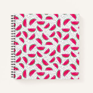 Neon Watermelon over het zaadpatroon Notitieboek