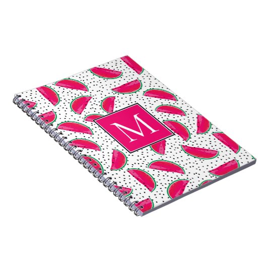 Neon Watermelon over het zaadpatroon Notitieboek (Rechterzijde)