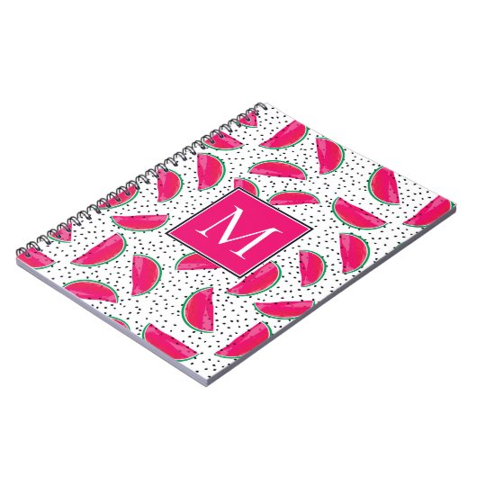 Neon Watermelon over het zaadpatroon Notitieboek (Linkerzijde)