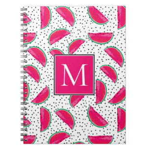 Neon Watermelon over het zaadpatroon Notitieboek