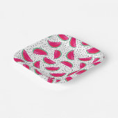 Neon Watermelon over het zaadpatroon Papieren Bordje (Gebogen)