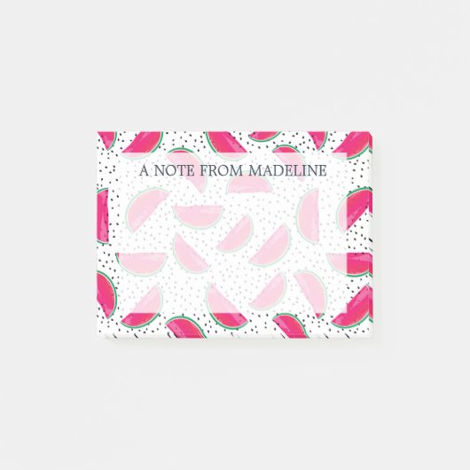Neon Watermelon over het zaadpatroon Post-it® Notes (Voorkant)