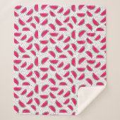 Neon Watermelon over het zaadpatroon Sherpa Deken (Voorkant)