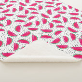 Neon Watermelon over het zaadpatroon Sherpa Deken (3/4)