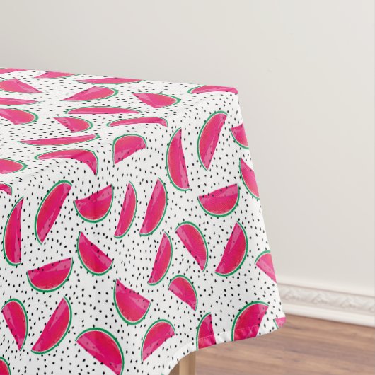 Neon Watermelon over het zaadpatroon Tafelkleed (Voorbeeld)