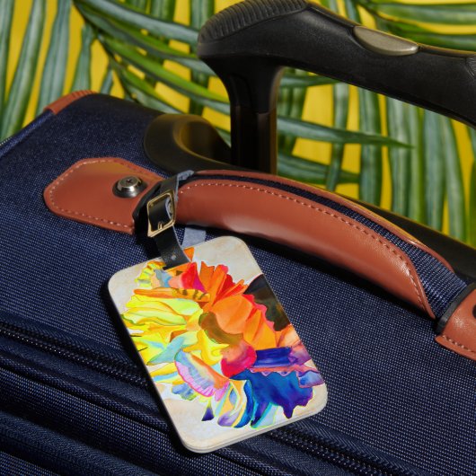 Neon waterverf bagagelabel (Voorkant Insitu 1)