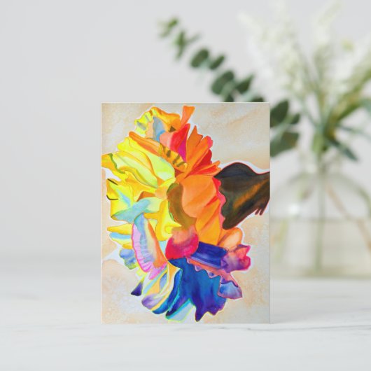 Neon waterverf briefkaart (Staand voorkant)