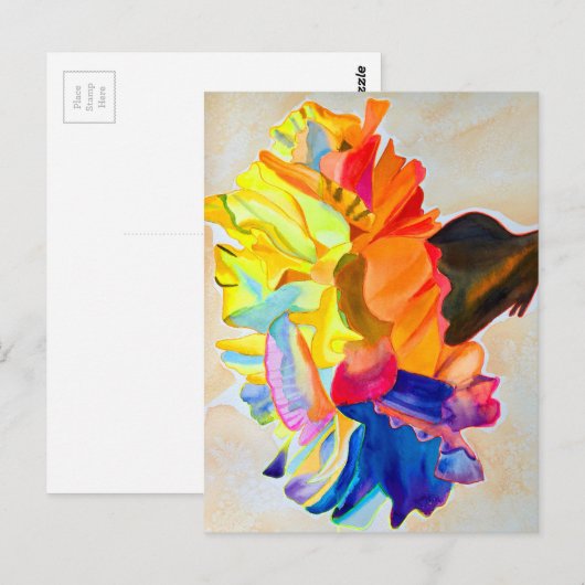 Neon waterverf briefkaart (Voorkant / Achterkant)