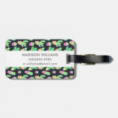 Neon Waterverf Cacti in Pots Pattern Bagagelabel (Achterkant horizontaal)