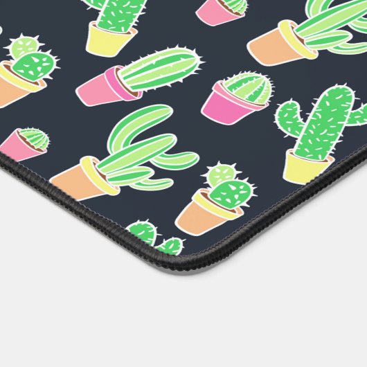 Neon Waterverf Cacti in Pots Pattern Bureaumat (Hoek)