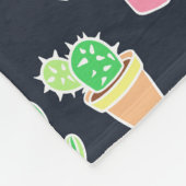 Neon Waterverf Cacti in Pots Pattern Fleece Deken (Hoek)