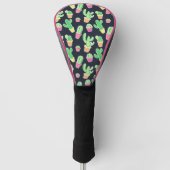 Neon Waterverf Cacti in Pots Pattern Golfheadcover (Voorkant)