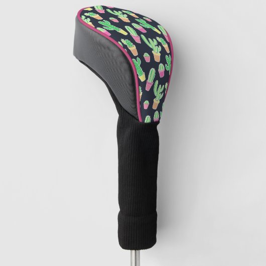 Neon Waterverf Cacti in Pots Pattern Golfheadcover (Schuin)