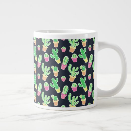 Neon Waterverf Cacti in Pots Pattern Grote Koffiekop (Rechts)