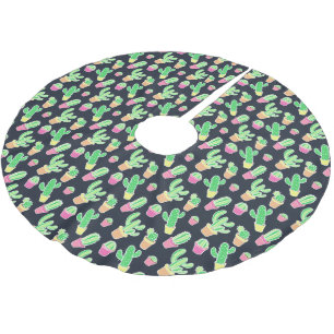Neon Waterverf Cacti in Pots Pattern Kerstboom Rok