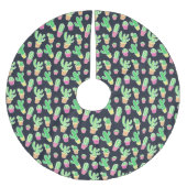 Neon Waterverf Cacti in Pots Pattern Kerstboom Rok (Voorkant)
