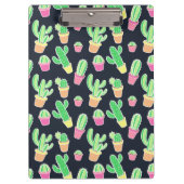 Neon Waterverf Cacti in Pots Pattern Klembord (Voorkant)